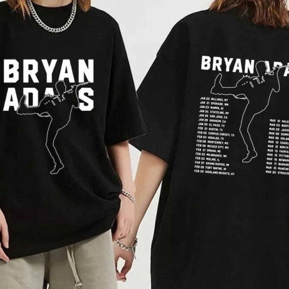 Bryan Adams Tour Concert Music Legend Graphic Streetwear Fan T-Shirt 2 Sided